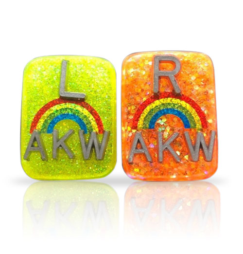 Rainbow Xray Markers, With 2 or 3 Initials, Rectangle, Glitter